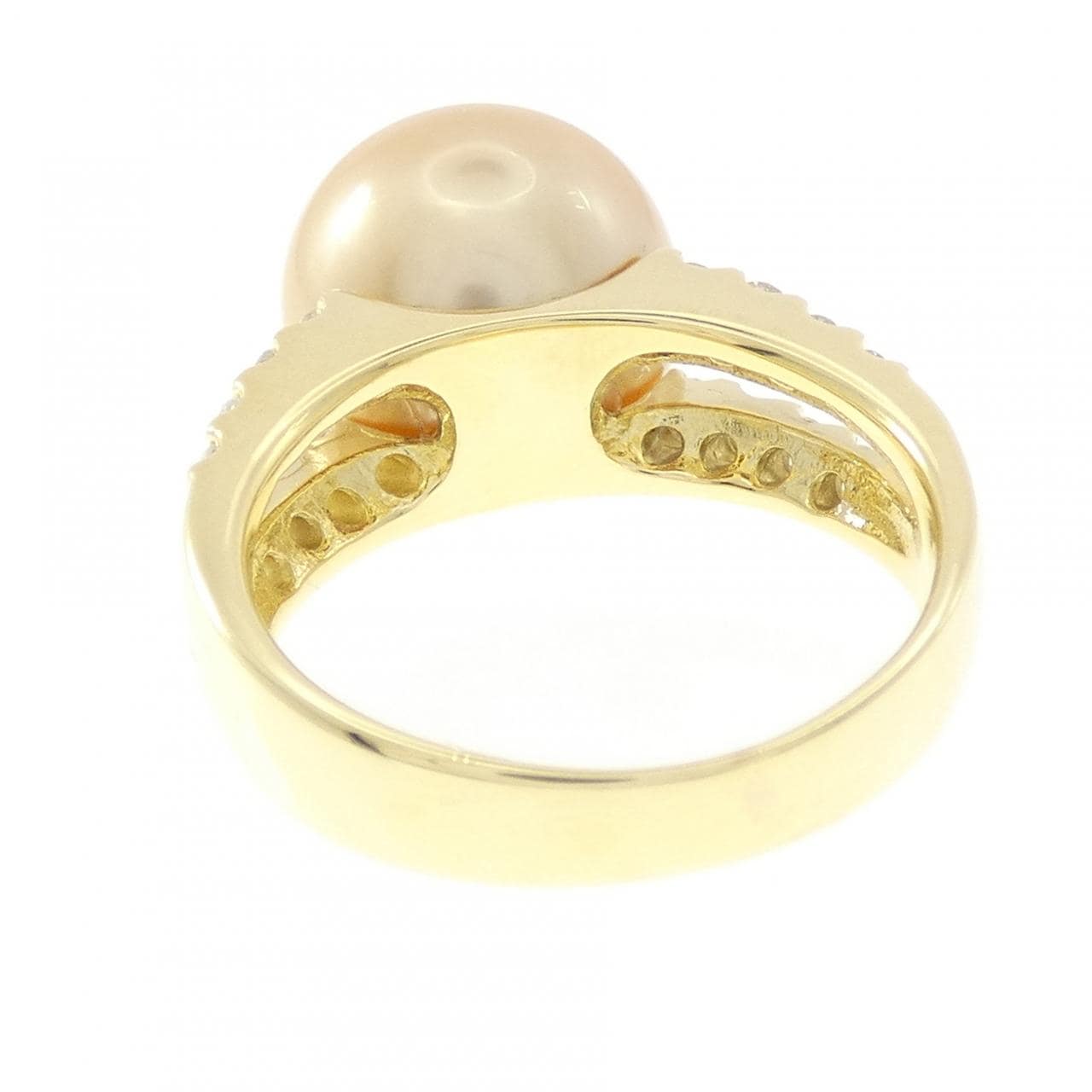 K18YG 白蝶パール リング 12.5mm
