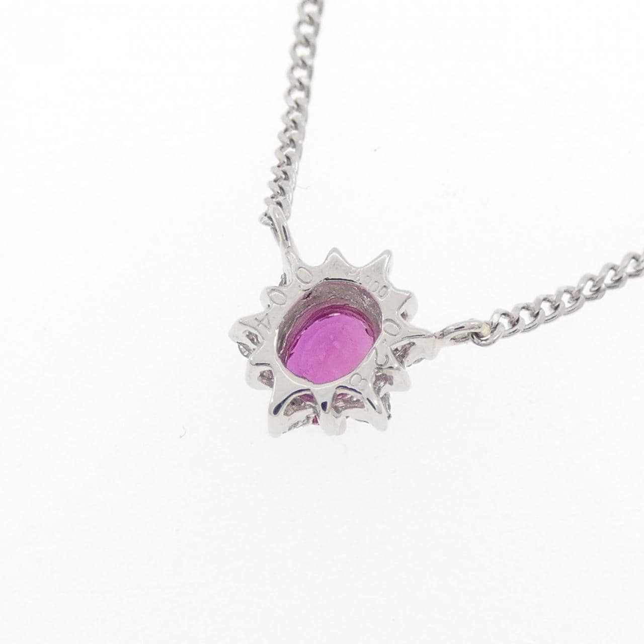 PT900/PT850 ルビー ネックレス 0.28CT