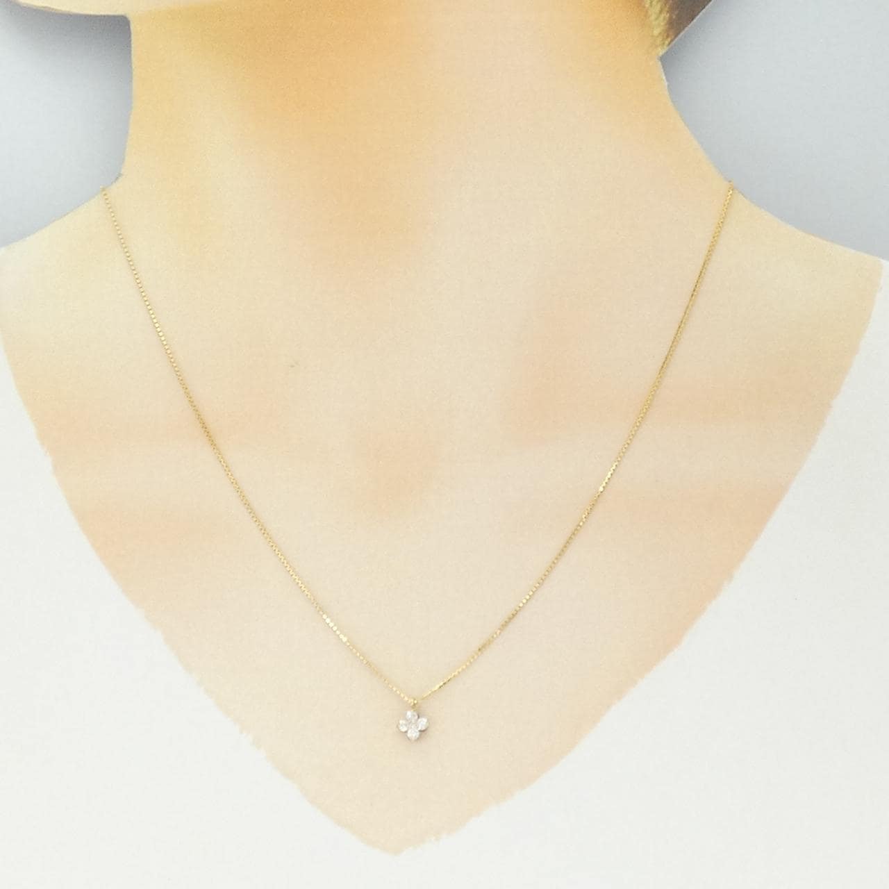 K18YG フラワー ルビー ネックレス