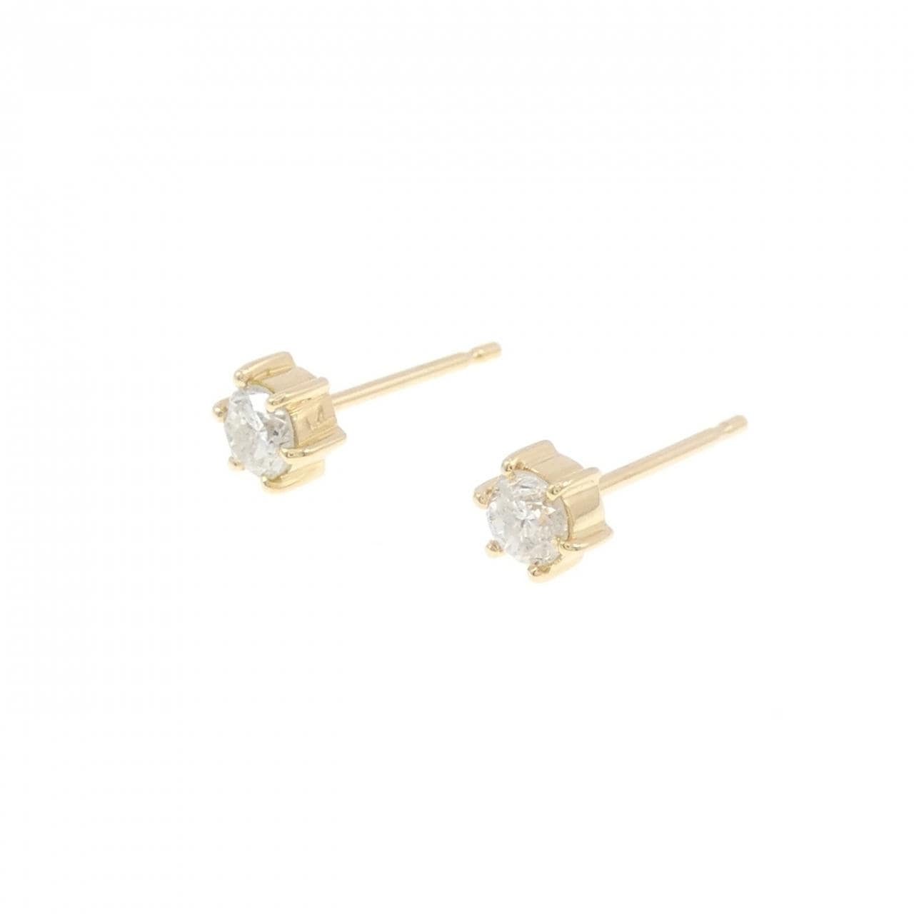 K18YG单钻鑽石耳環 0.28CT