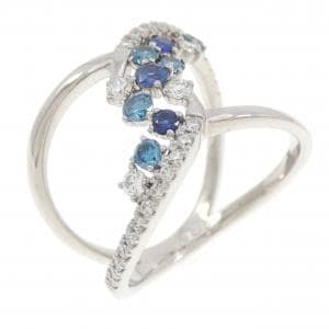 K18WG サファイヤ リング 0.18CT