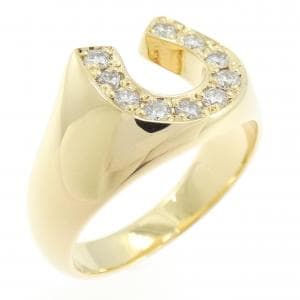 K18YG ホースシュー ダイヤモンド リング 0.32CT