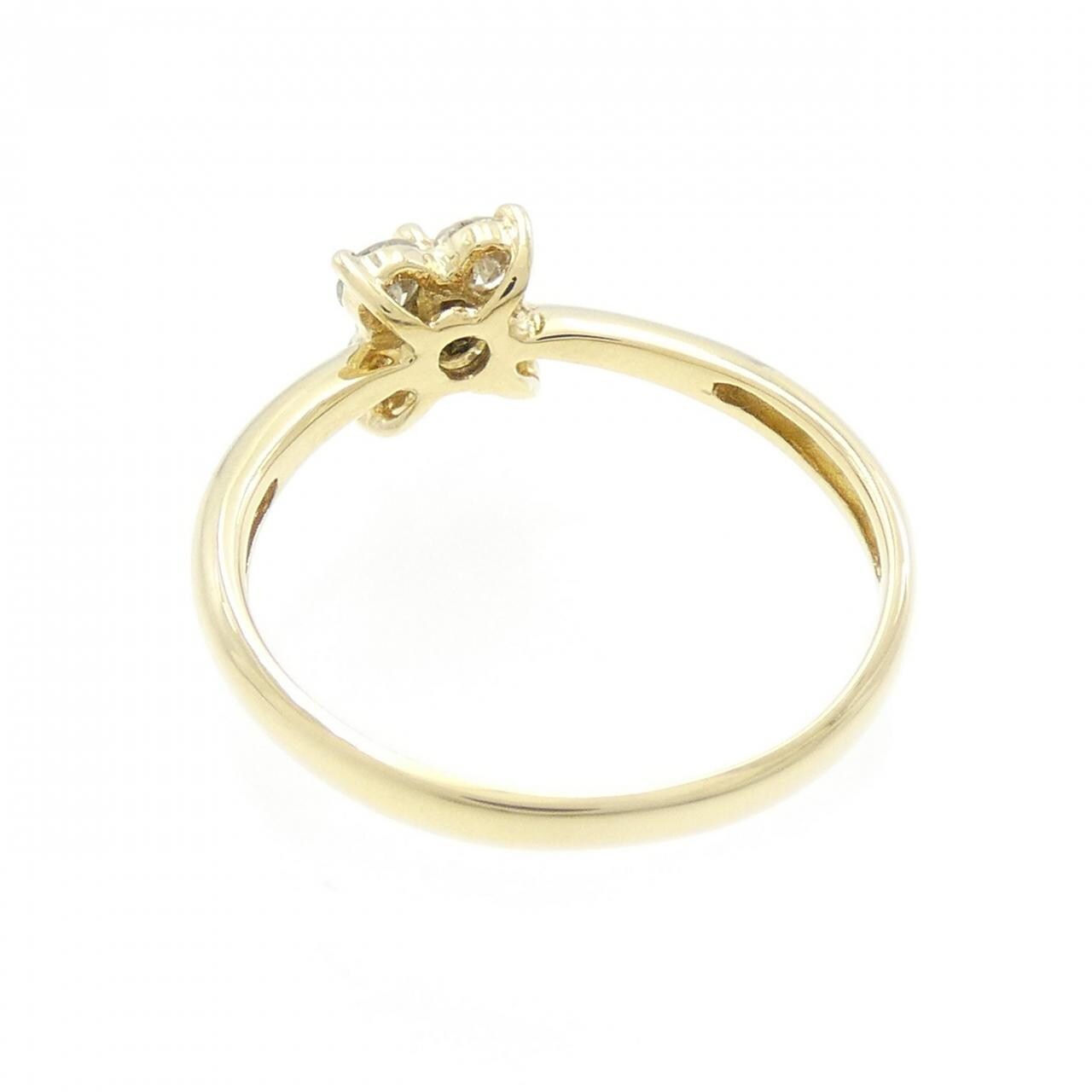 K18YG フラワー ダイヤモンド リング 0.45CT