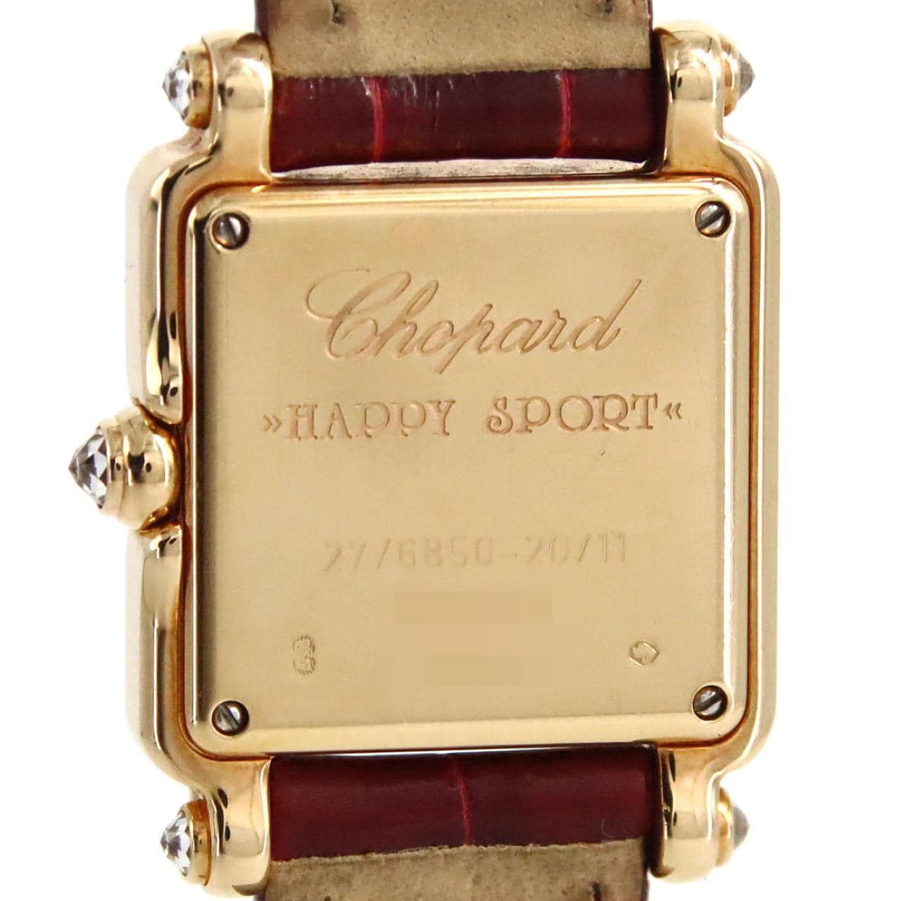 【ノーメンテナンス特価】ショパール ハッピースポーツスクエア YG/D･5P 27/6850-20/11 YG クォーツ