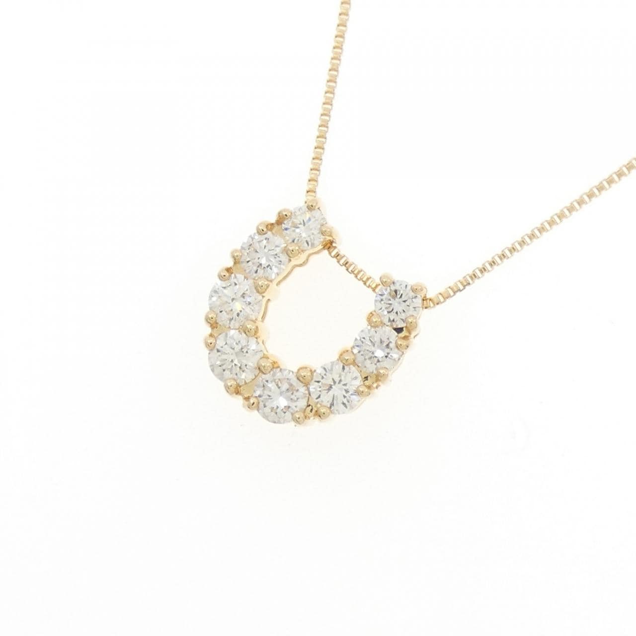K18YG ホースシュー ダイヤモンド ネックレス 0.50CT