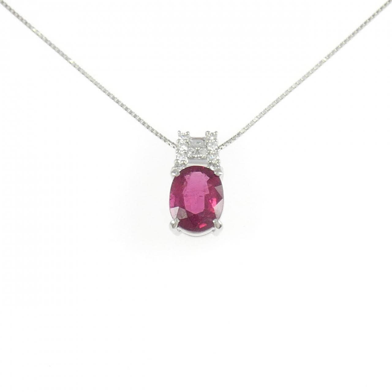 PT900/PT850 ルベライトトルマリン ネックレス 2.41CT