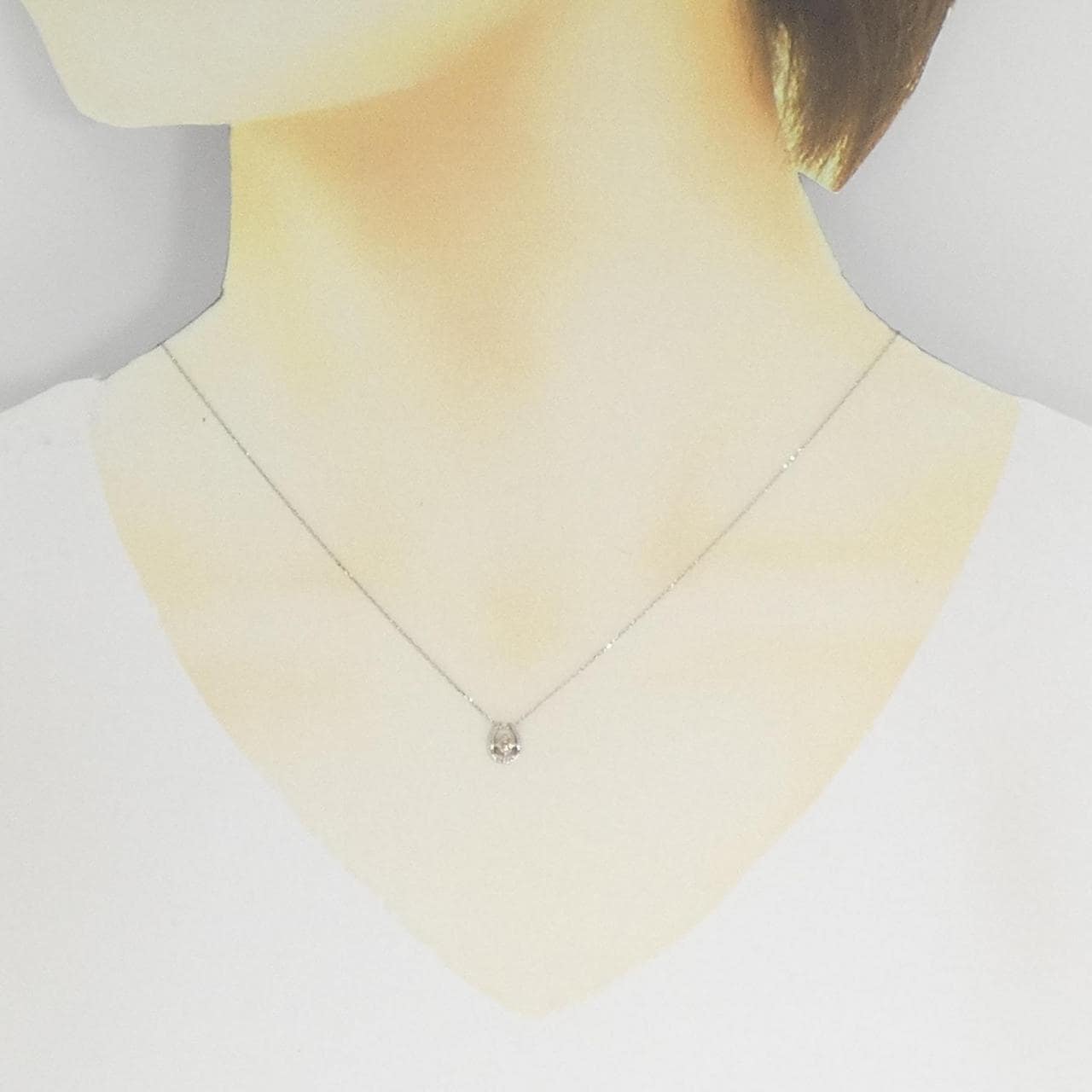 PT900 Diamond Necklace 0.10CT