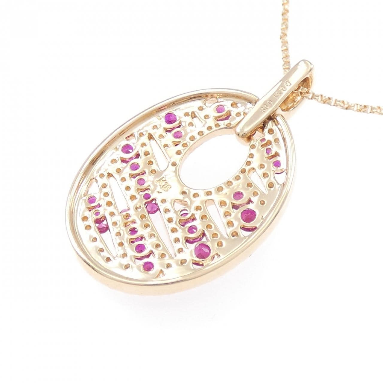 K18PG ルビー ネックレス 0.68CT