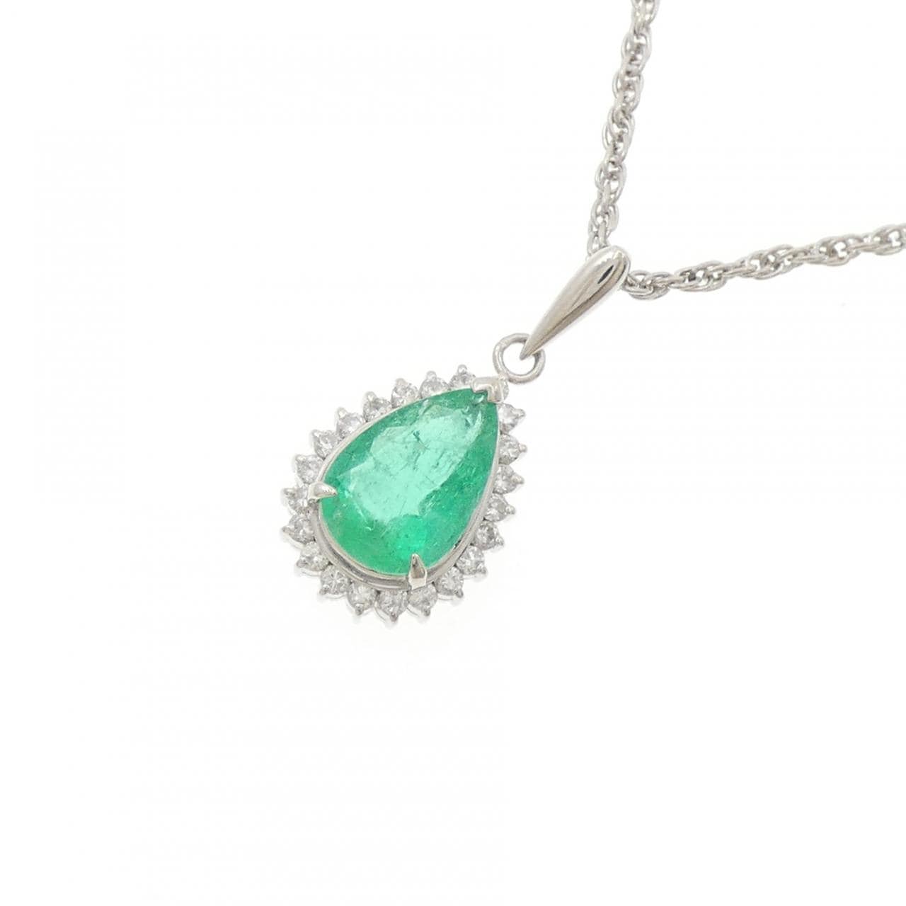 PT900/PT850 エメラルド ネックレス 1.94CT