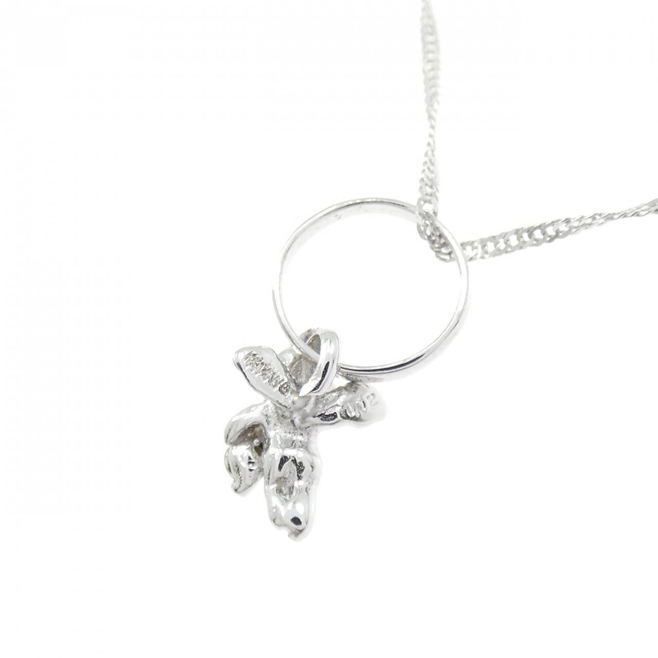 K14WG エンジェル ダイヤモンド ネックレス 0.02CT