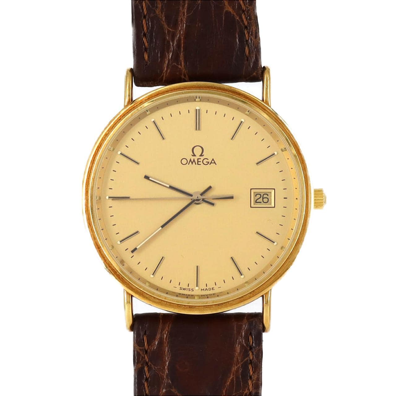 Omega Round Case YG YG Quartz