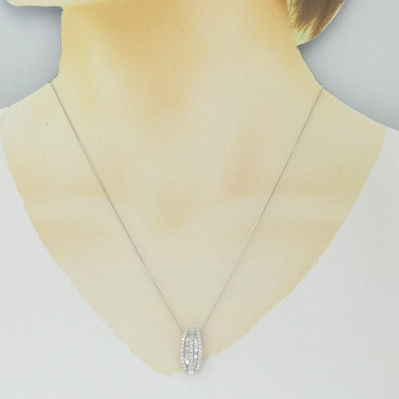K18WG ダイヤモンド ネックレス 1.00CT