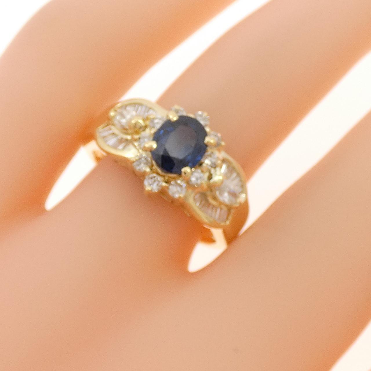 K18YG サファイヤ リング 0.89CT