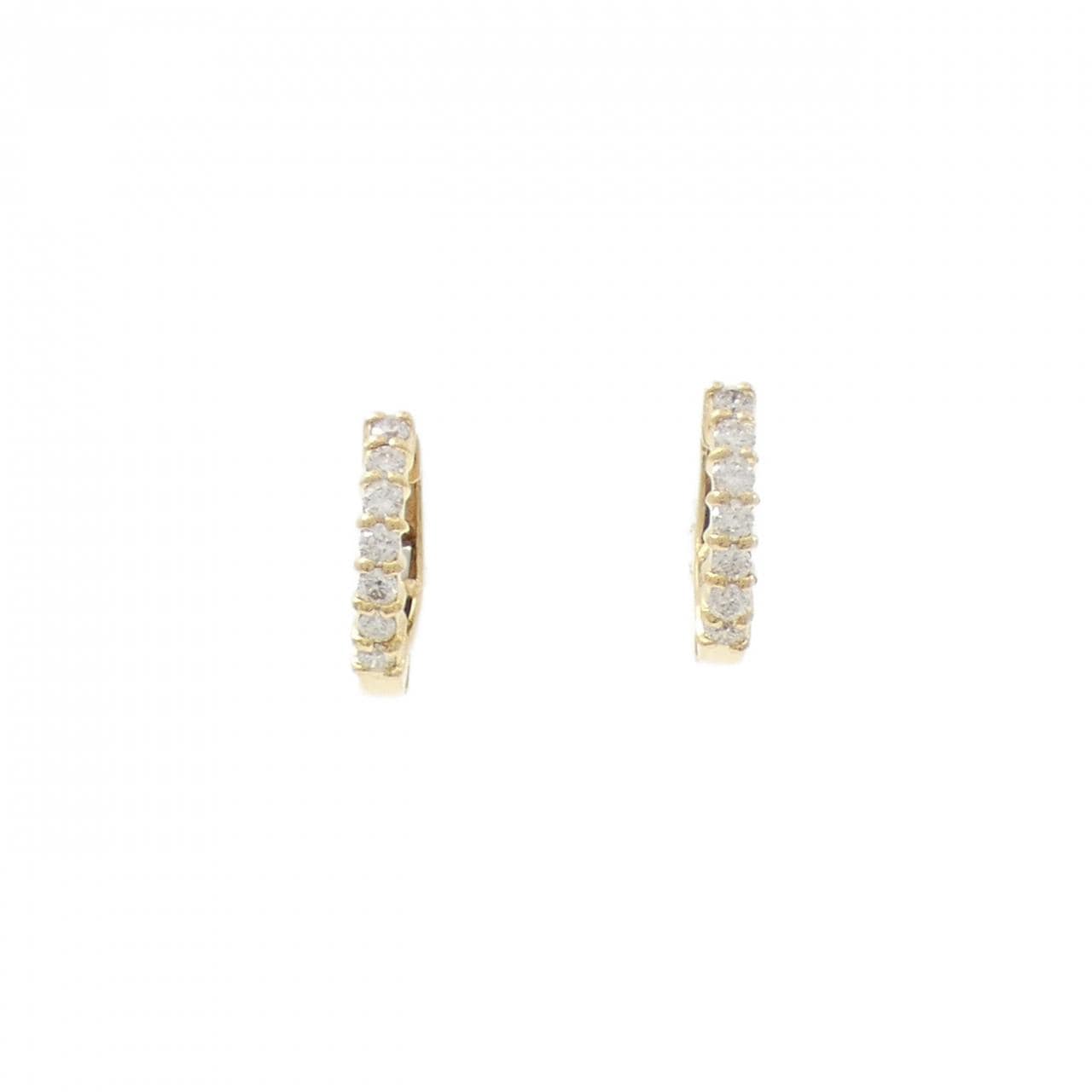 K18YG フープ ダイヤモンド ピアス 0.28CT