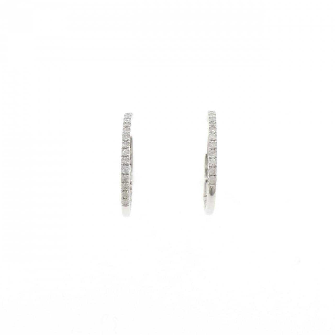 K18WG フープ ダイヤモンド ピアス 0.50CT