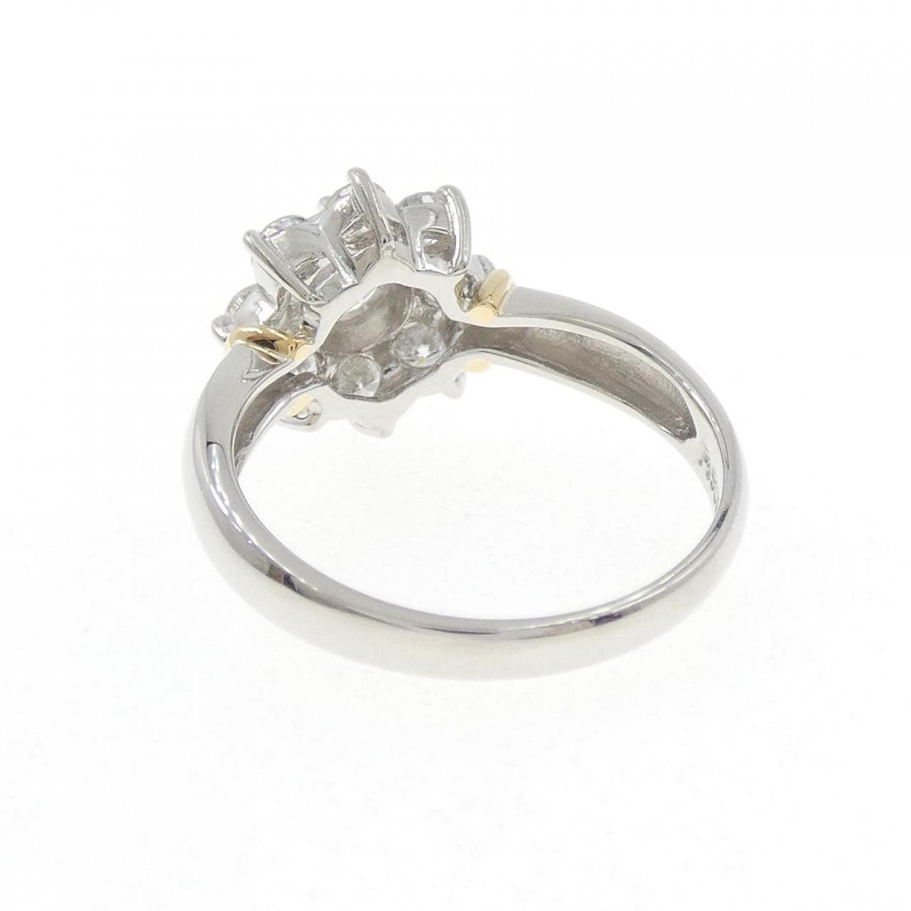 PT900/K18YG フラワー ダイヤモンド リング 1.00CT