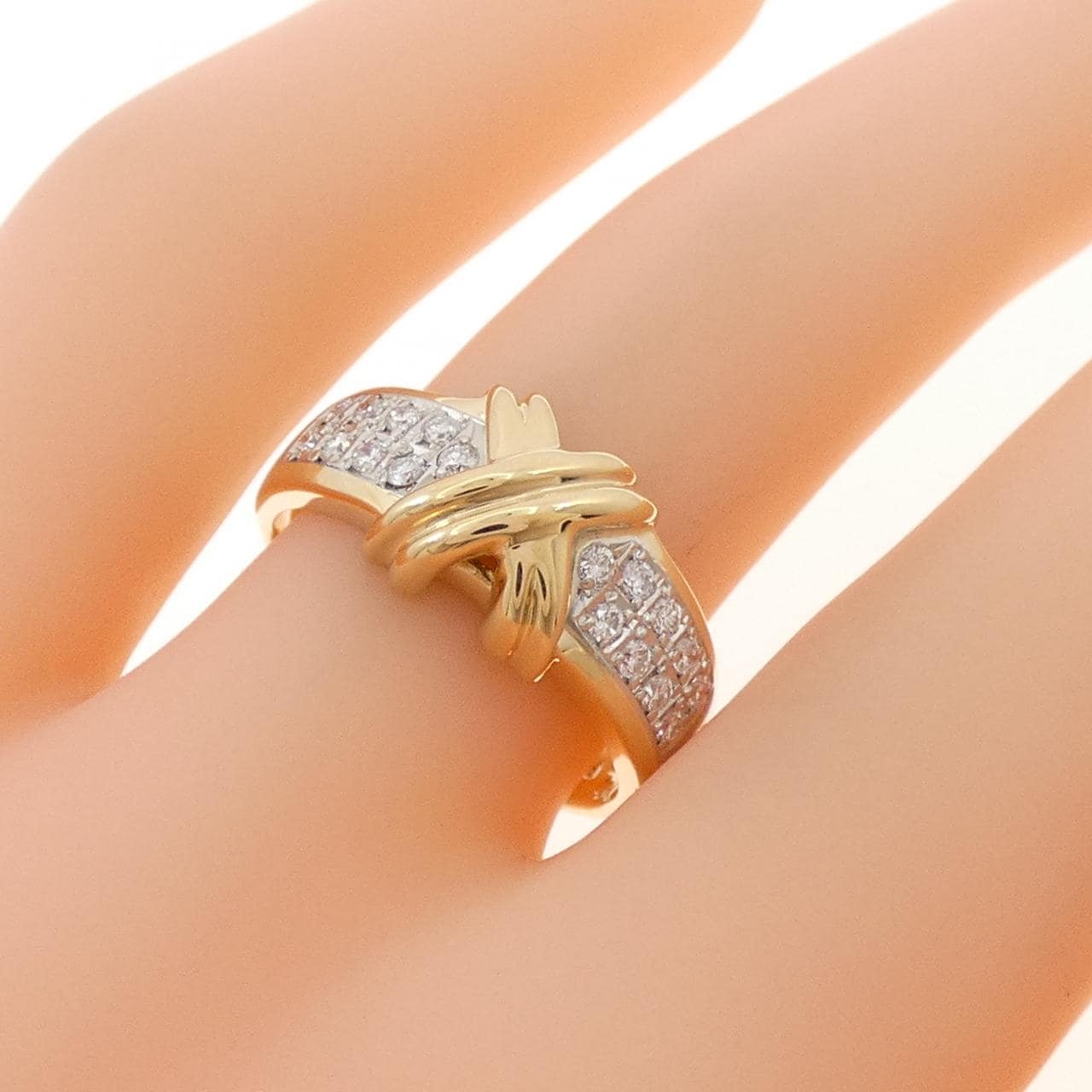 K18YG/PT850 ダイヤモンド リング 0.21CT