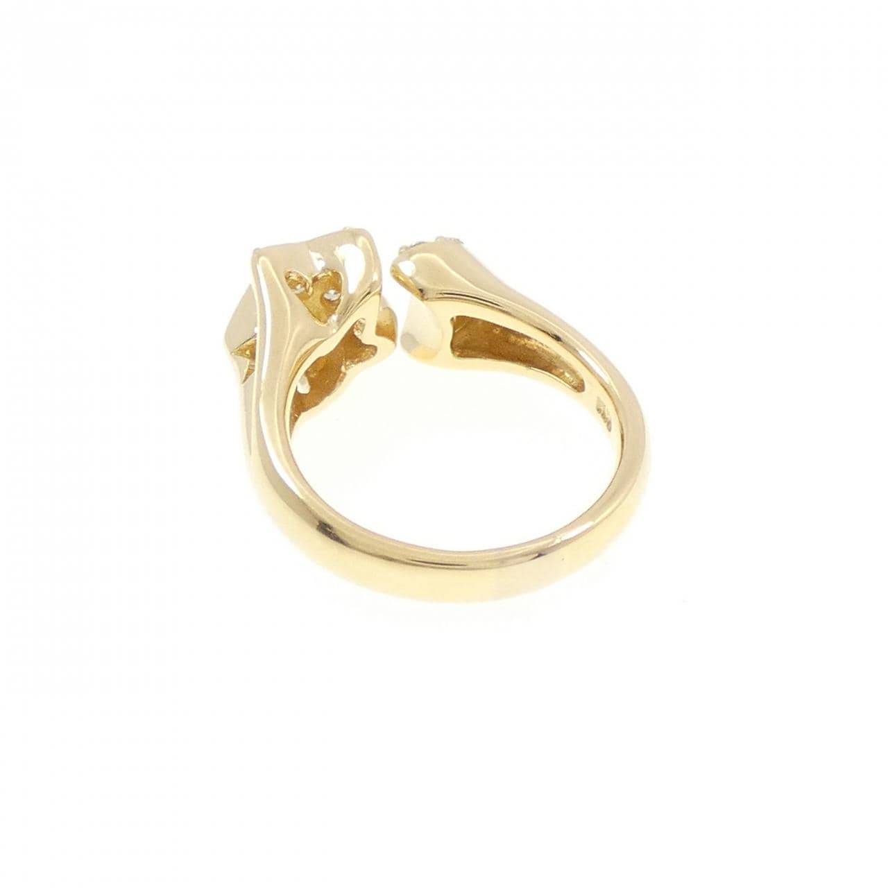 K18YG スター×ムーン ダイヤモンド ピンキー リング 0.23CT