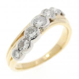 K18YG/PT900 ダイヤモンド リング 0.50CT