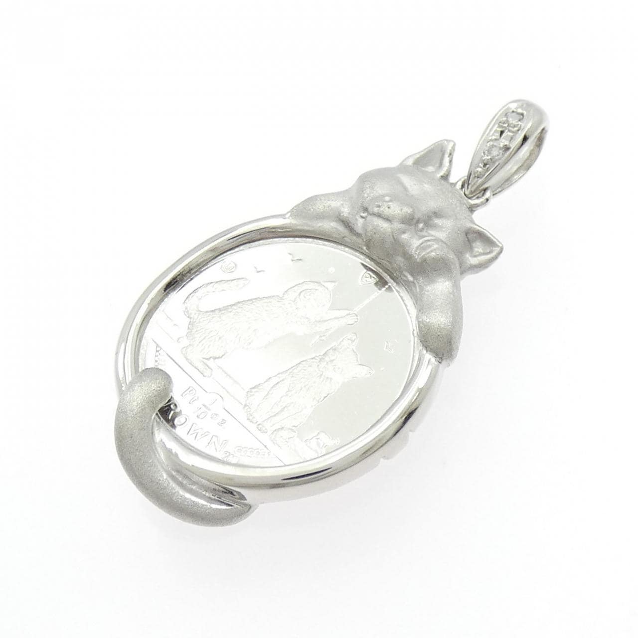 PT1000(枠) ダイヤモンド コイン ペンダント 0.015CT