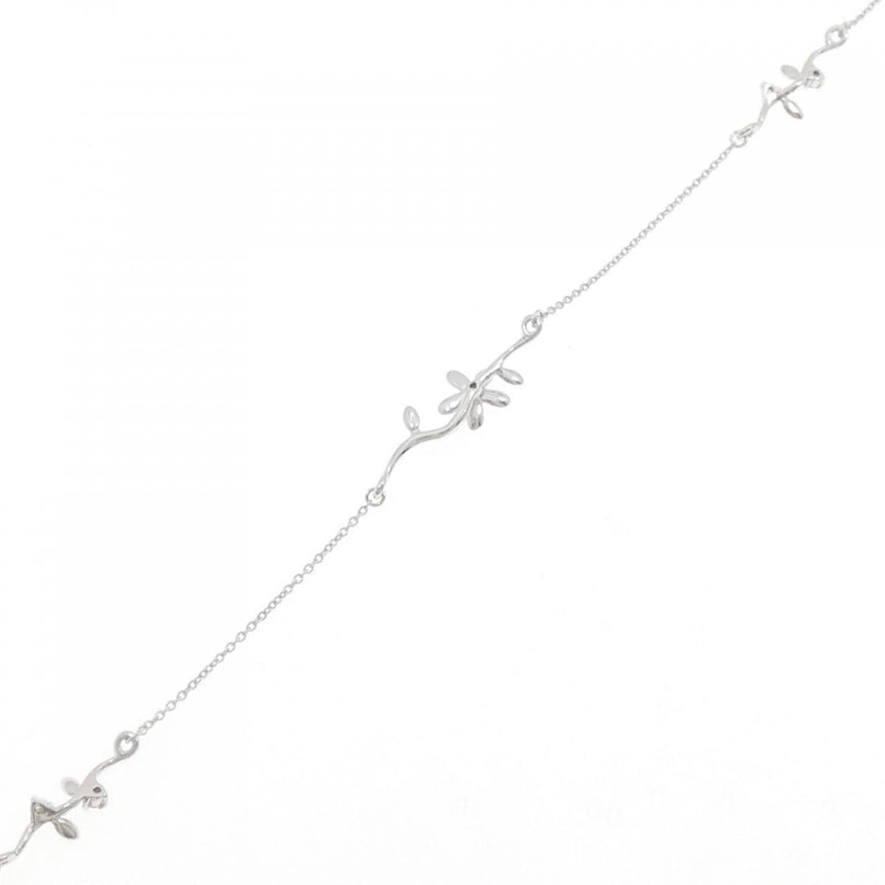 K18WG フラワー ダイヤモンド ブレスレット 0.07CT