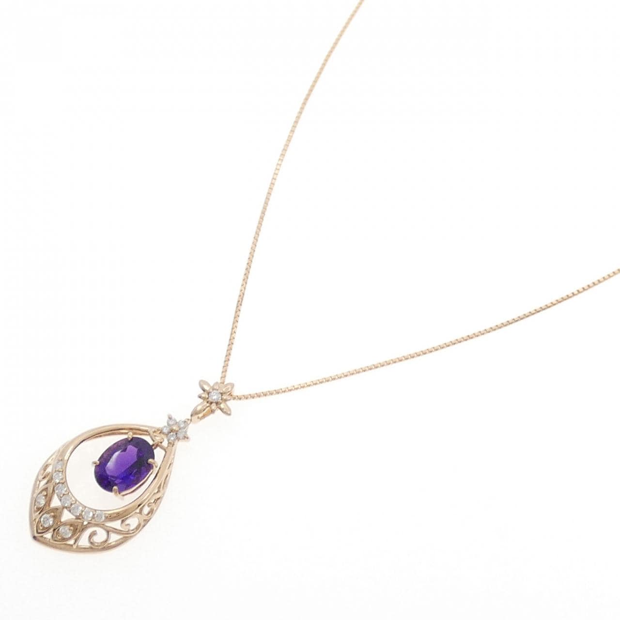 K18PG紫水晶项链1.20CT