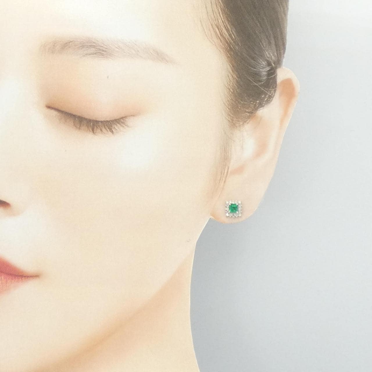 PT900 エメラルド ピアス 0.47CT