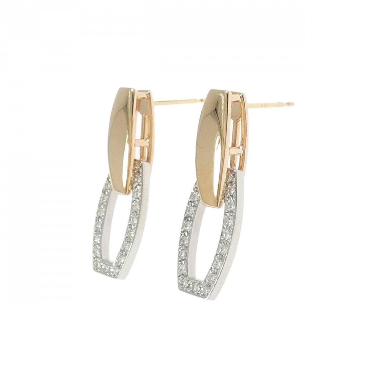 K18PG/PT900 ダイヤモンド ピアス 0.32CT