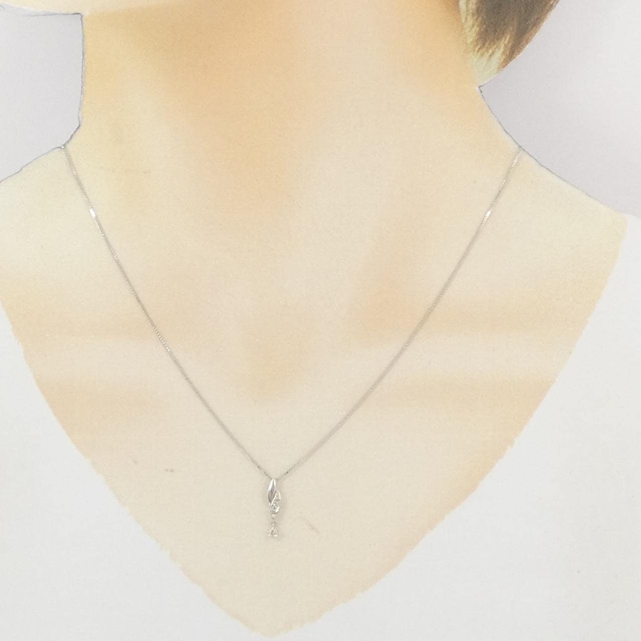 K10WG ダイヤモンド ネックレス 0.06CT