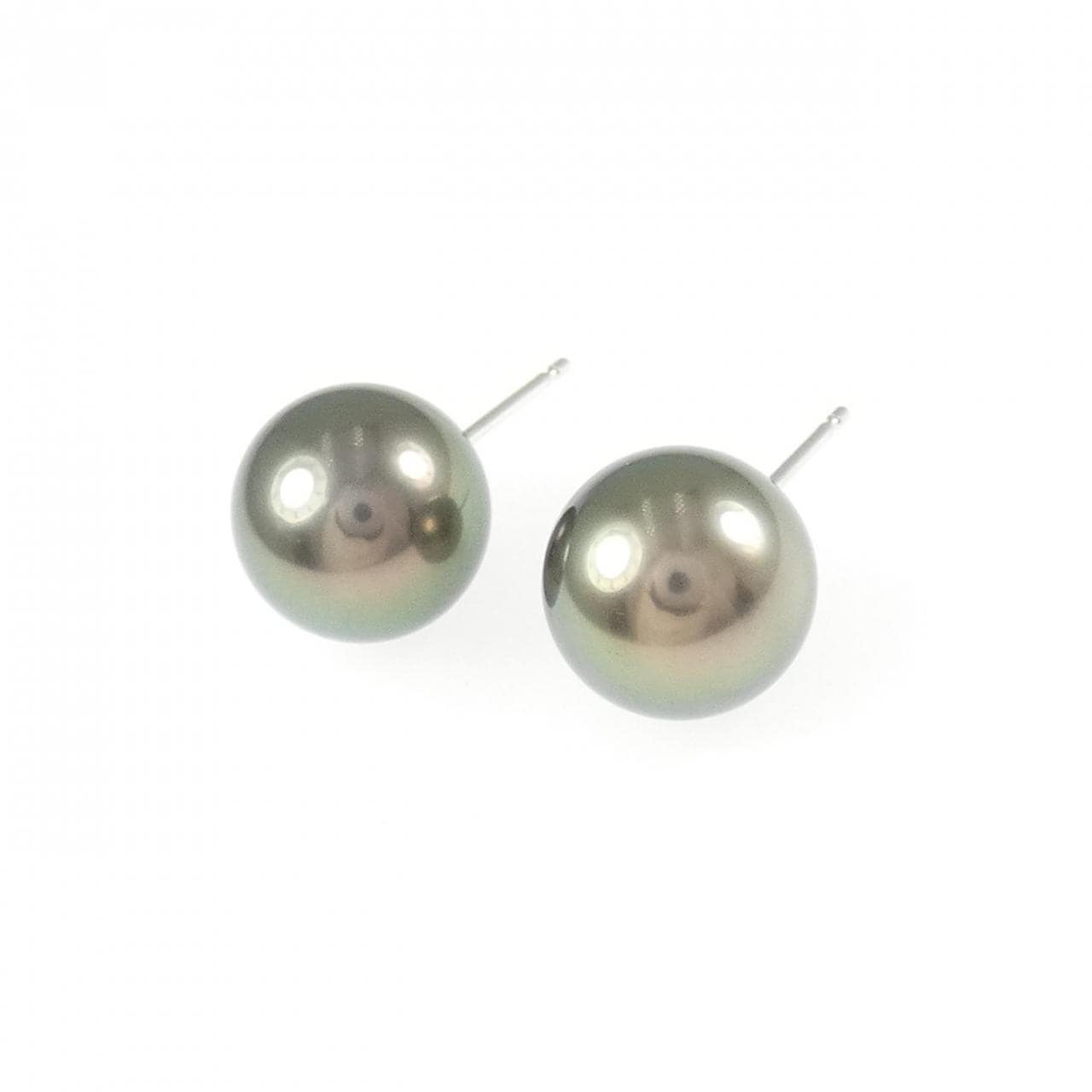 K14WG 黒蝶パール ピアス 10.5mm
