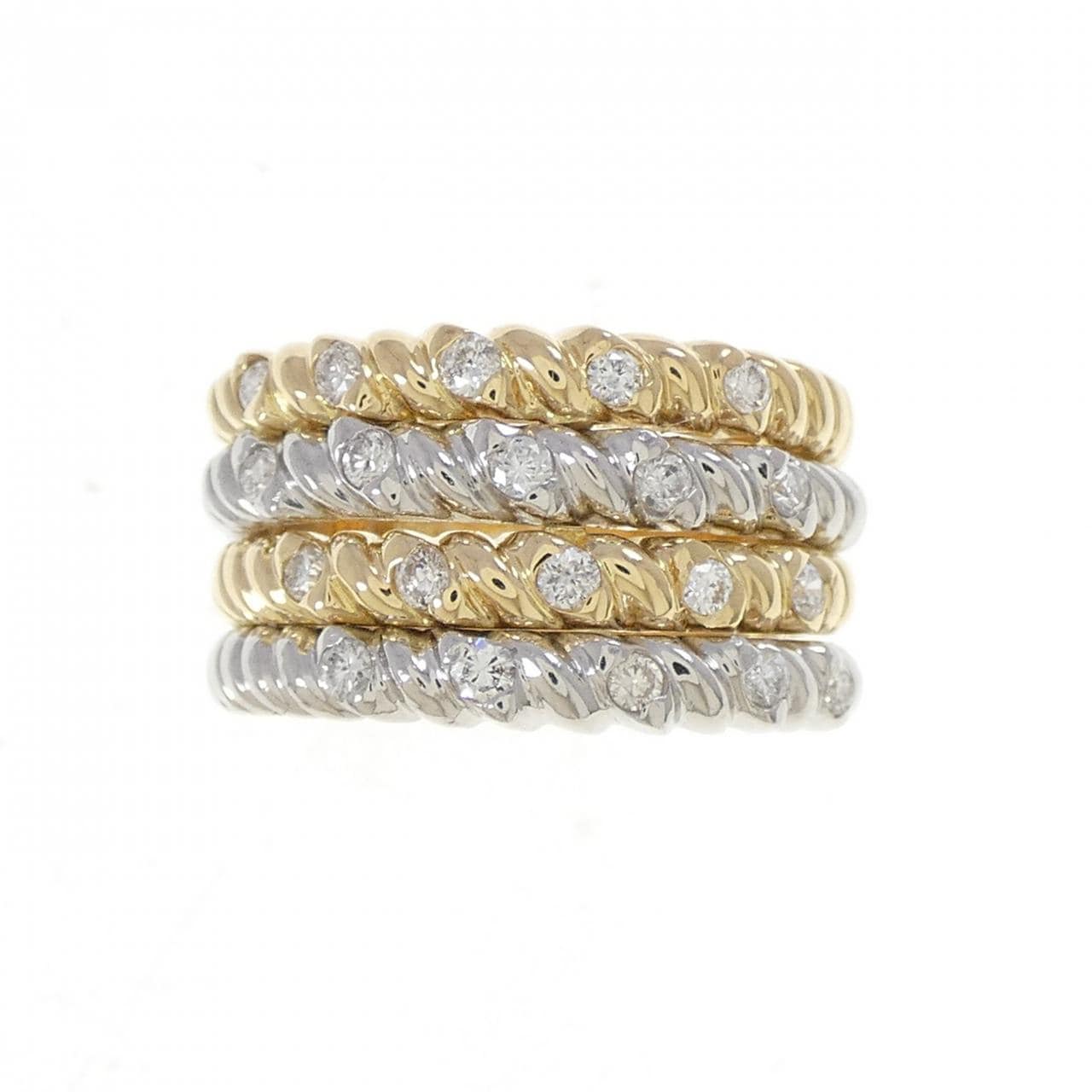 K18YG/PT900 ダイヤモンド リング 0.43CT