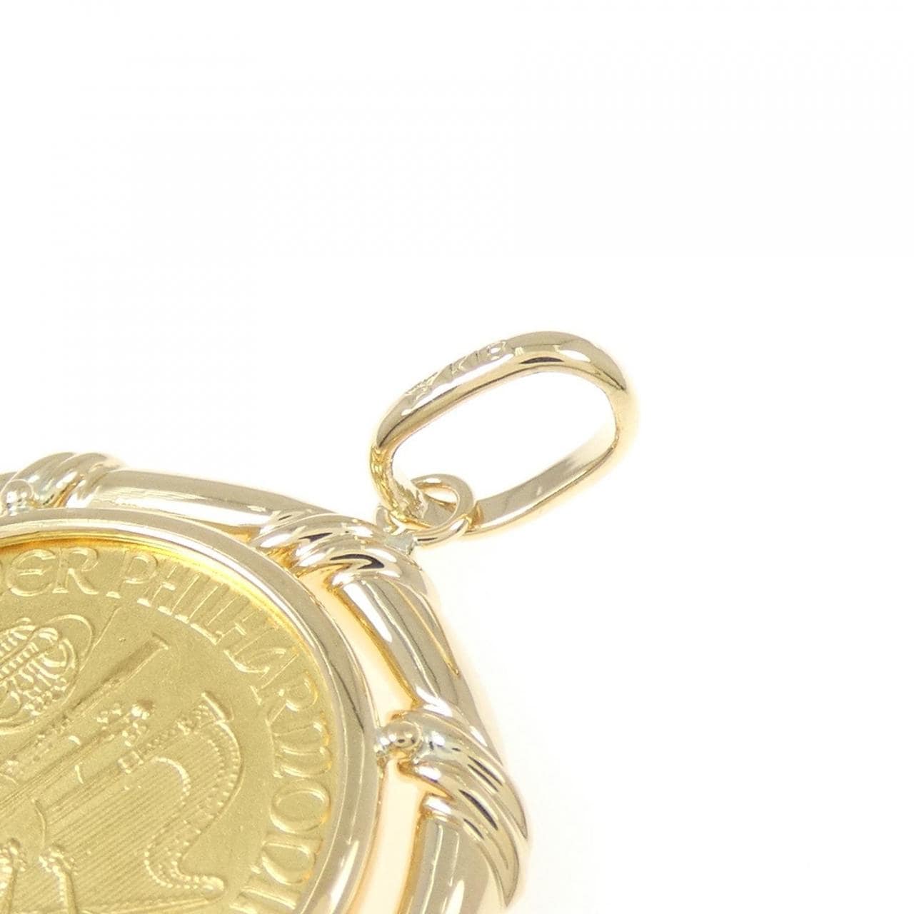 K18YG(枠) コイン ペンダント
