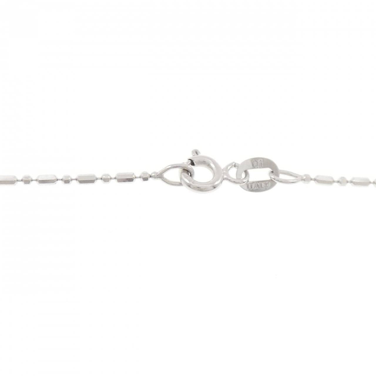 750WG スリーストーン ダイヤモンド ネックレス 0.58CT