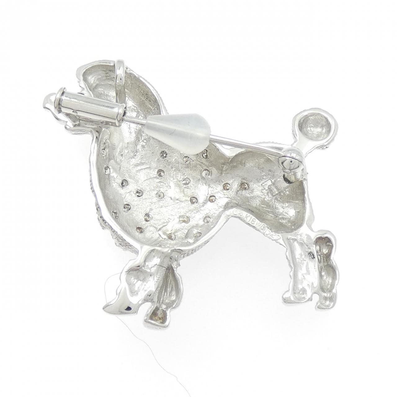 K18WG/K14WG ドッグ サファイヤ ブローチ 0.04CT