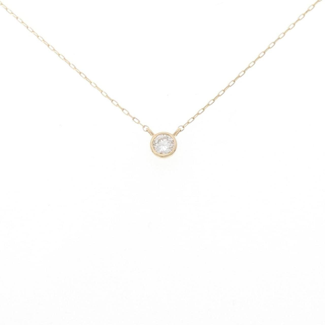 [Remake] K18YG Solitaire Diamond Necklace 0.10CT