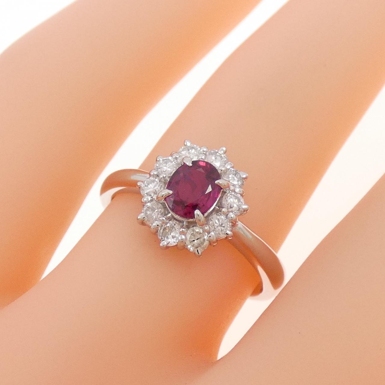 PT900 ルビー リング 0.39CT