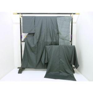 男物　紬織　きもの・羽織・長襦袢　３点セット