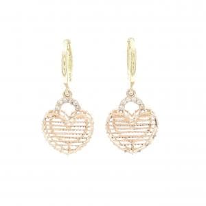 14KPG/14KYG ハート キュービック ピアス