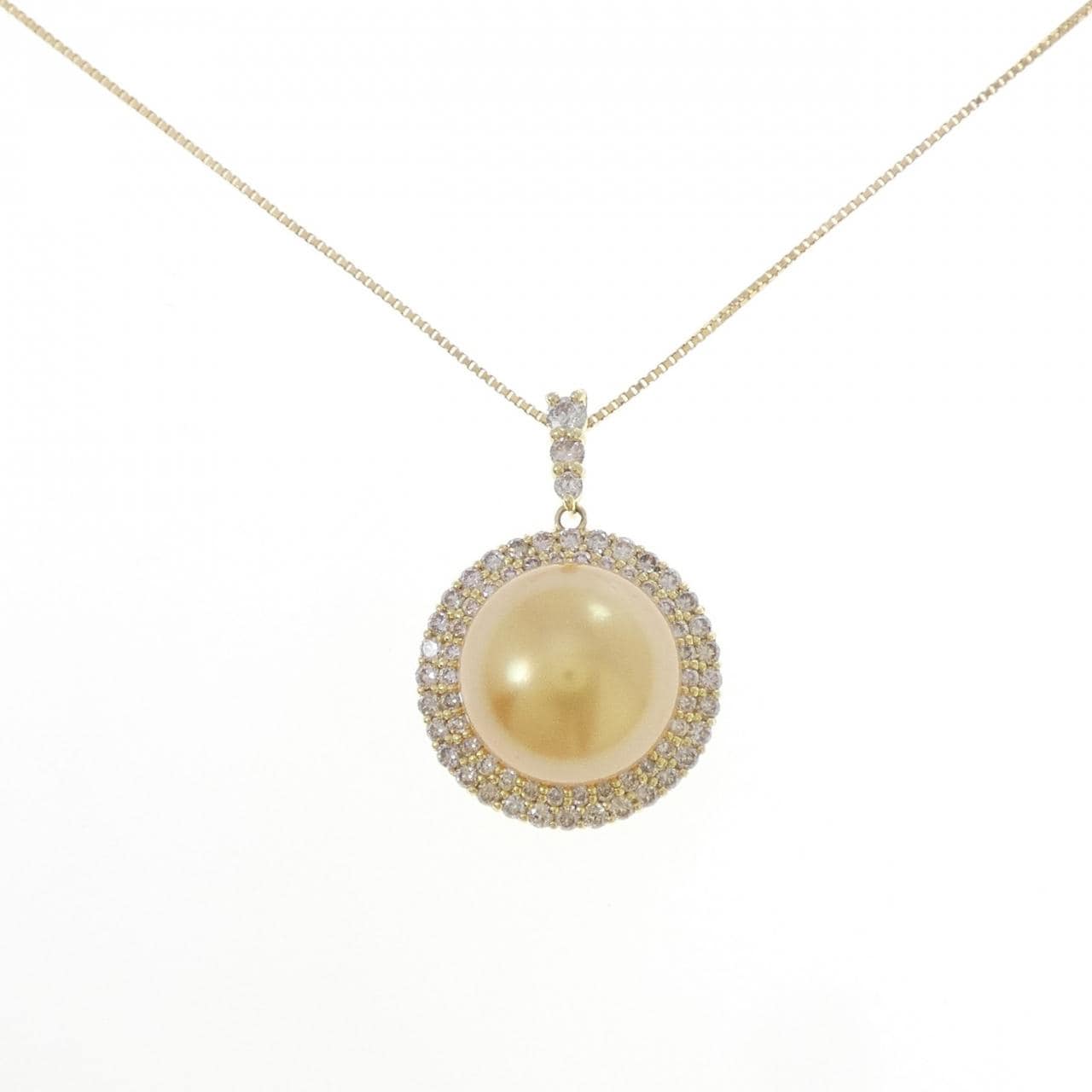 K18YG 白蝶パール ネックレス 13mm