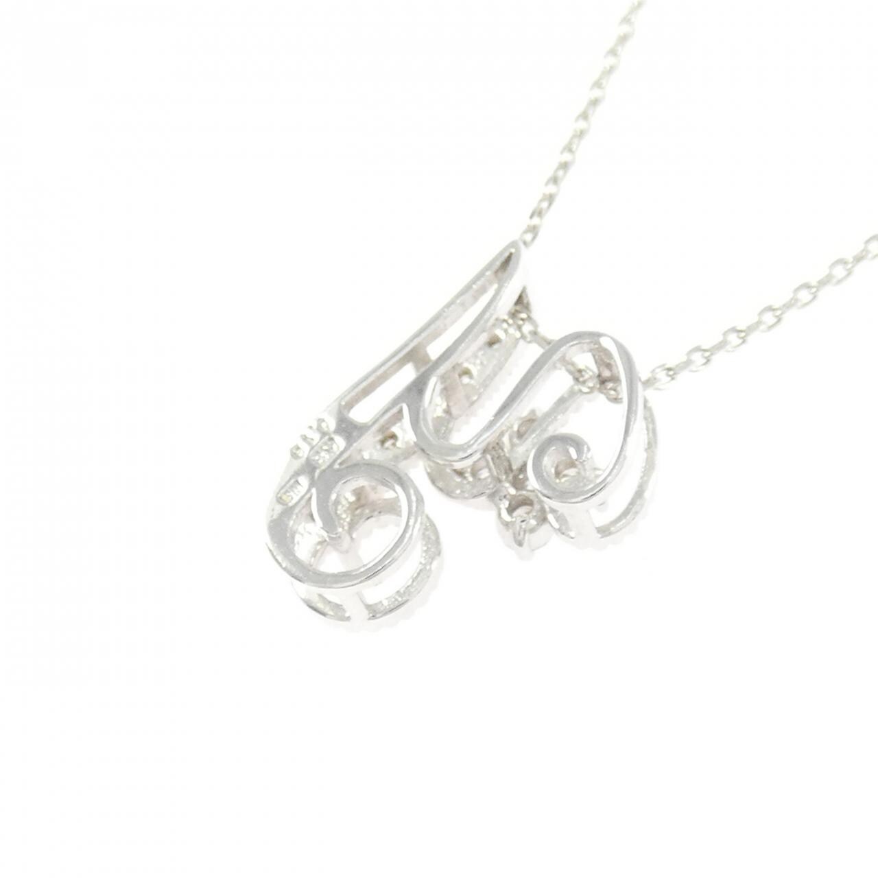 K18WG イニシャルY ダイヤモンド ネックレス 0.18CT