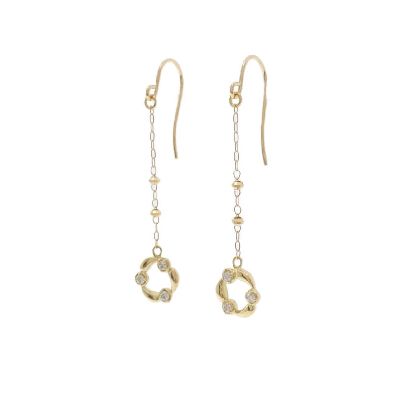 K18YG ダイヤモンド ピアス 0.06CT