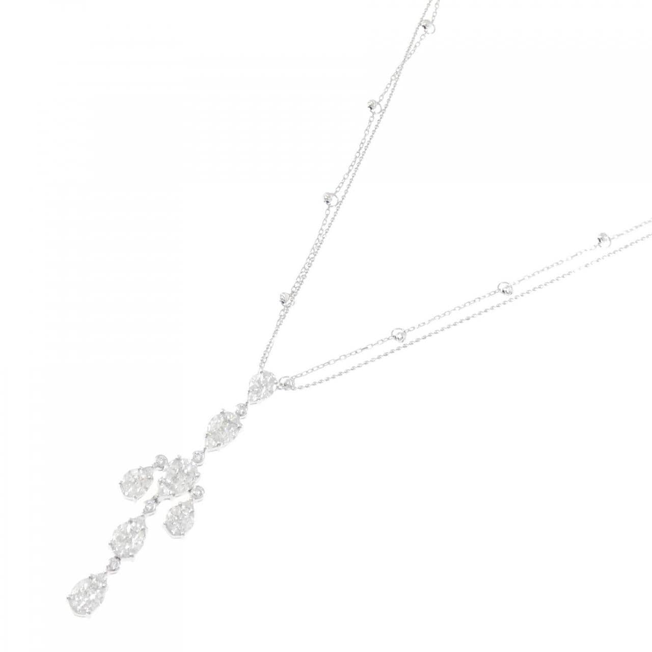 750WG/K18WG ダイヤモンド ネックレス 1.92CT