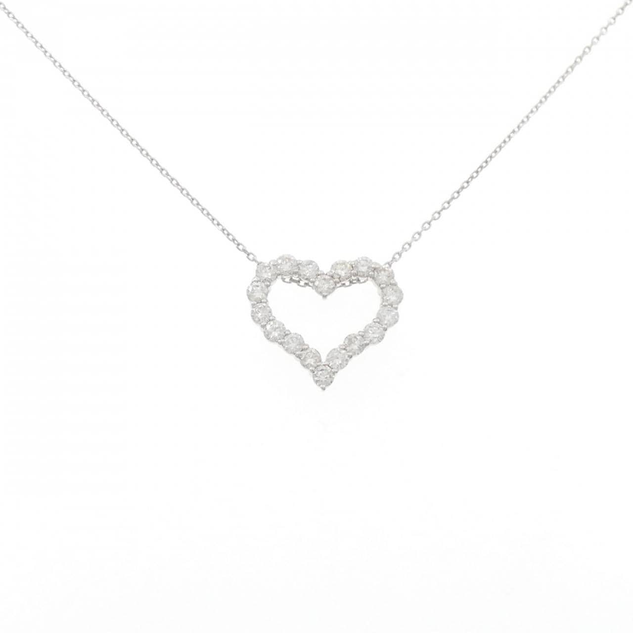 K18WG ハート ダイヤモンド ネックレス 1.00CT