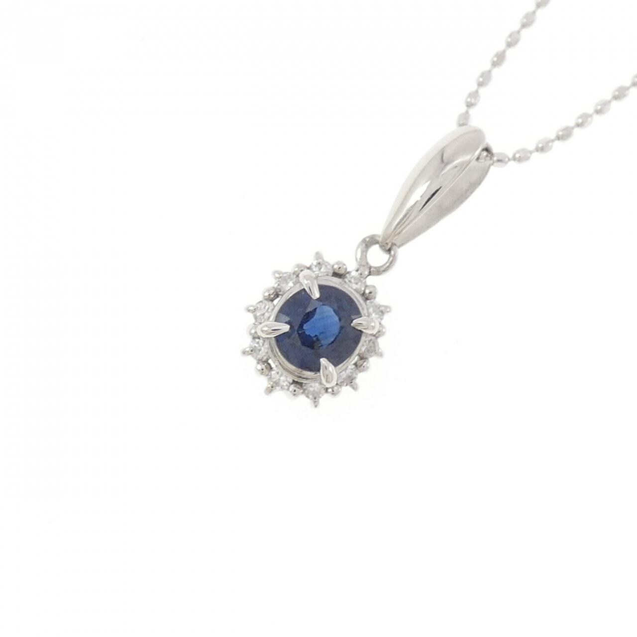 PT900/K18WG サファイヤ ネックレス 0.41CT