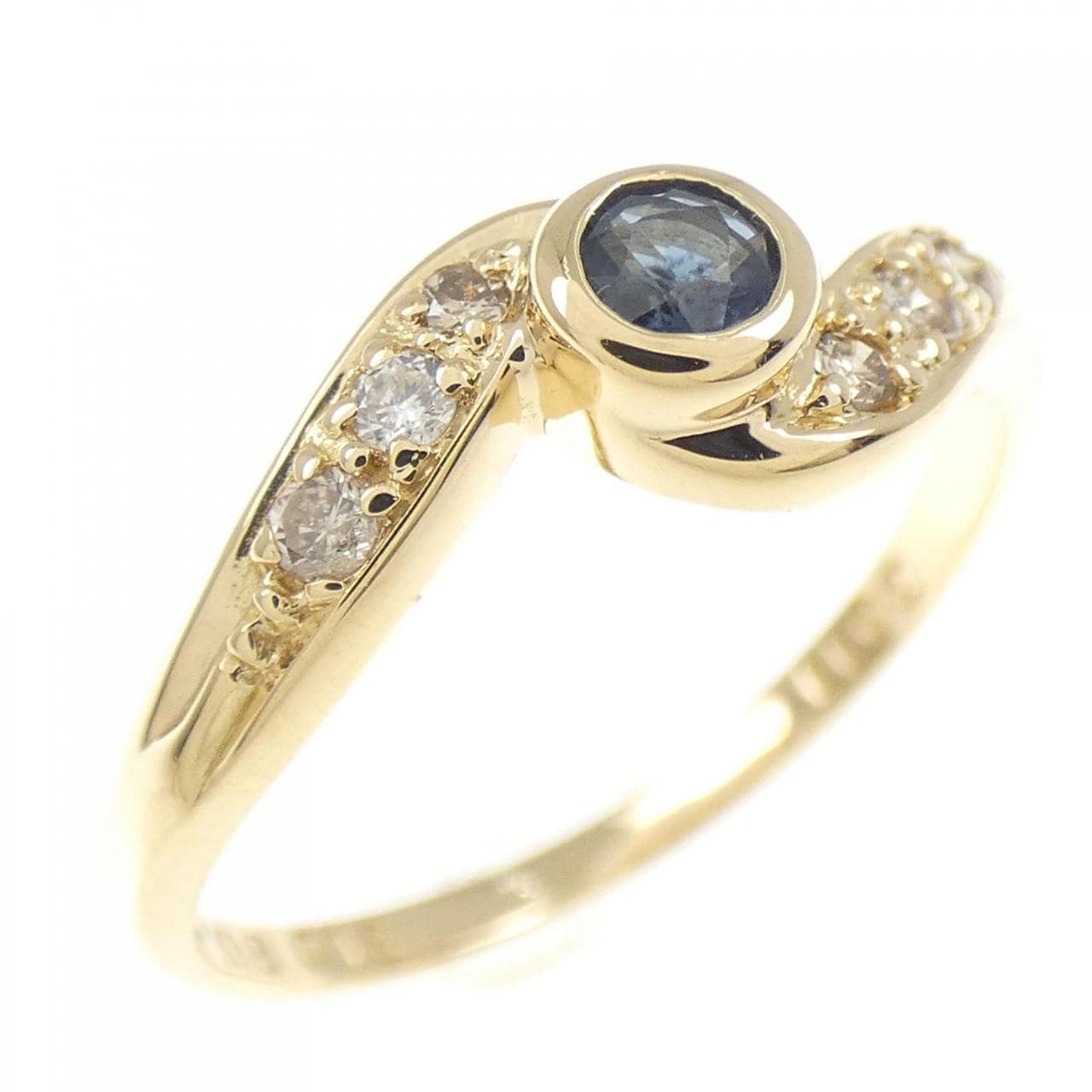 K18YG サファイヤ リング 0.13CT