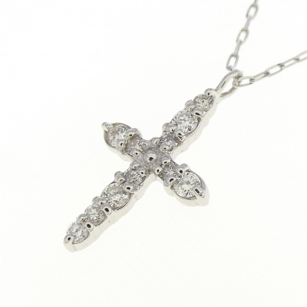 [BRAND NEW] PT Cross Diamond Necklace 0.10CT