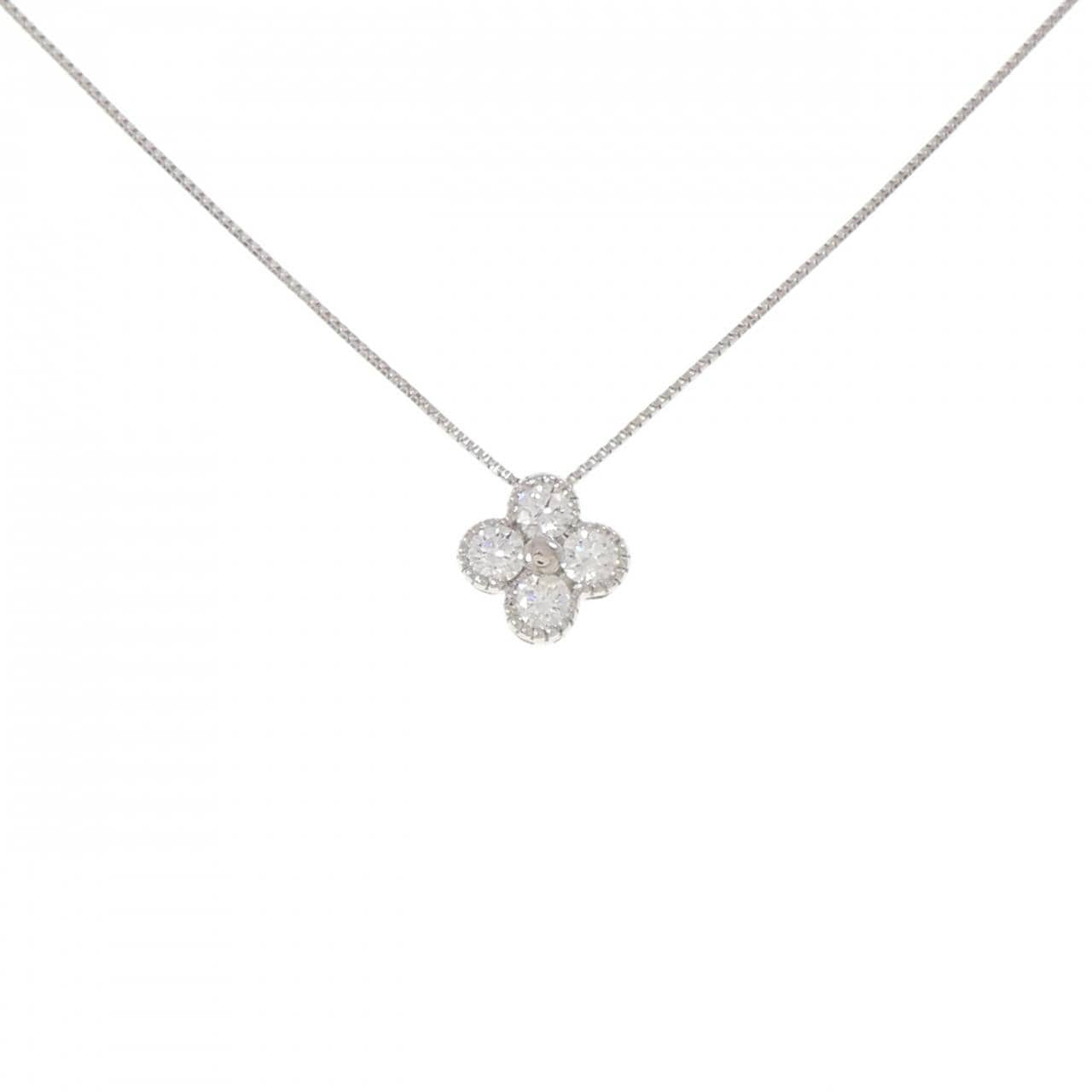 【新品】PT900/PT850 フラワー ダイヤモンド ネックレス 0.303CT