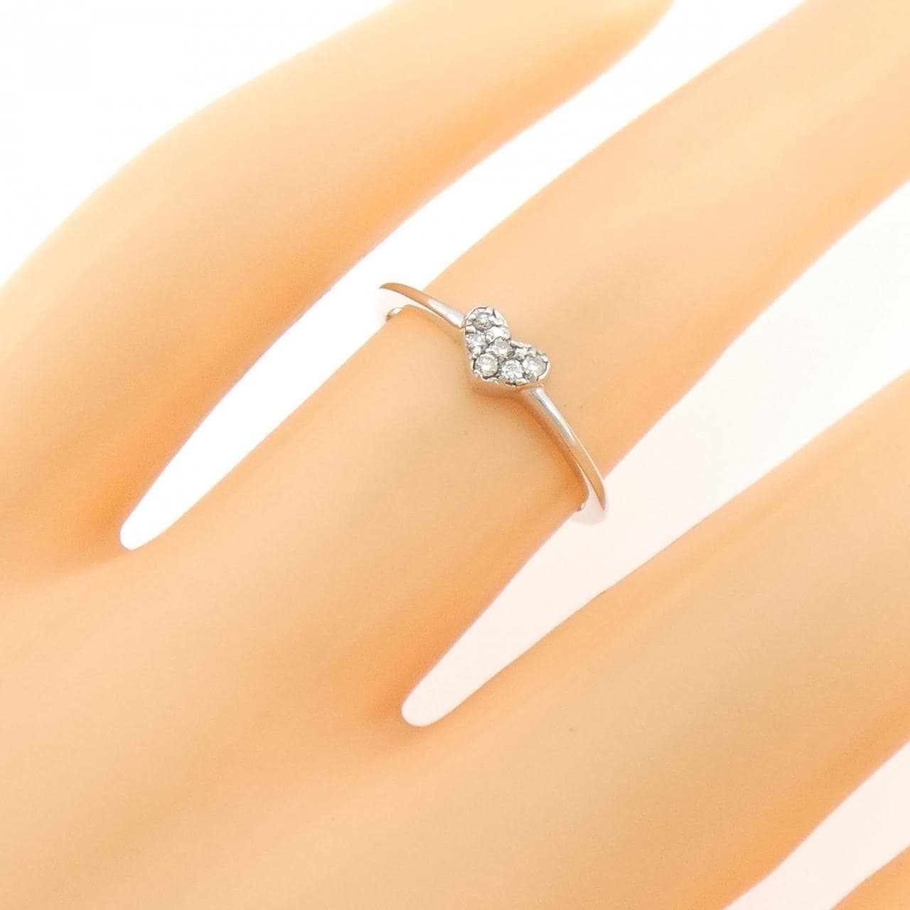 K10WG ハート ダイヤモンド リング 0.05CT