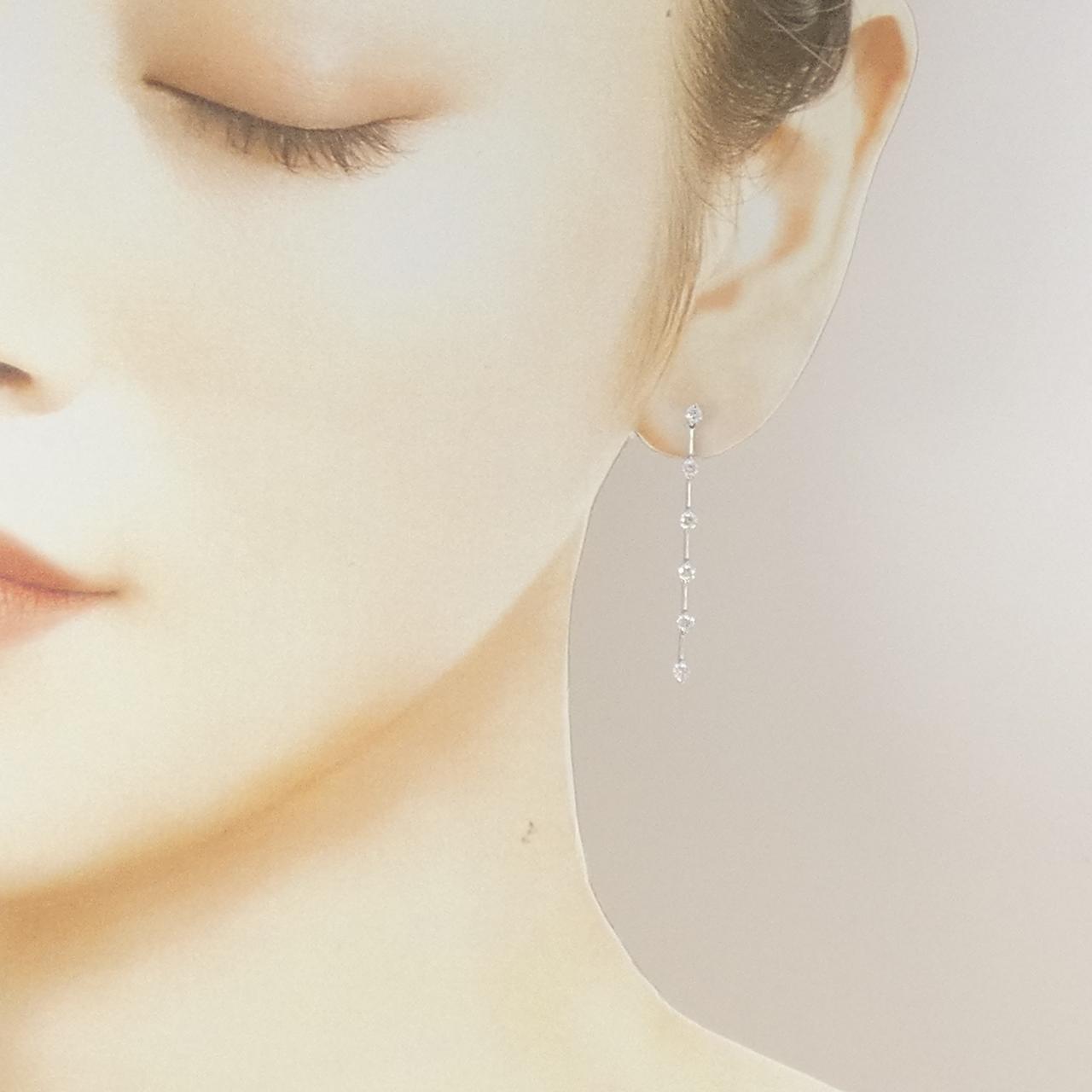 LINE ダイヤモンド ピアス 0.55CT