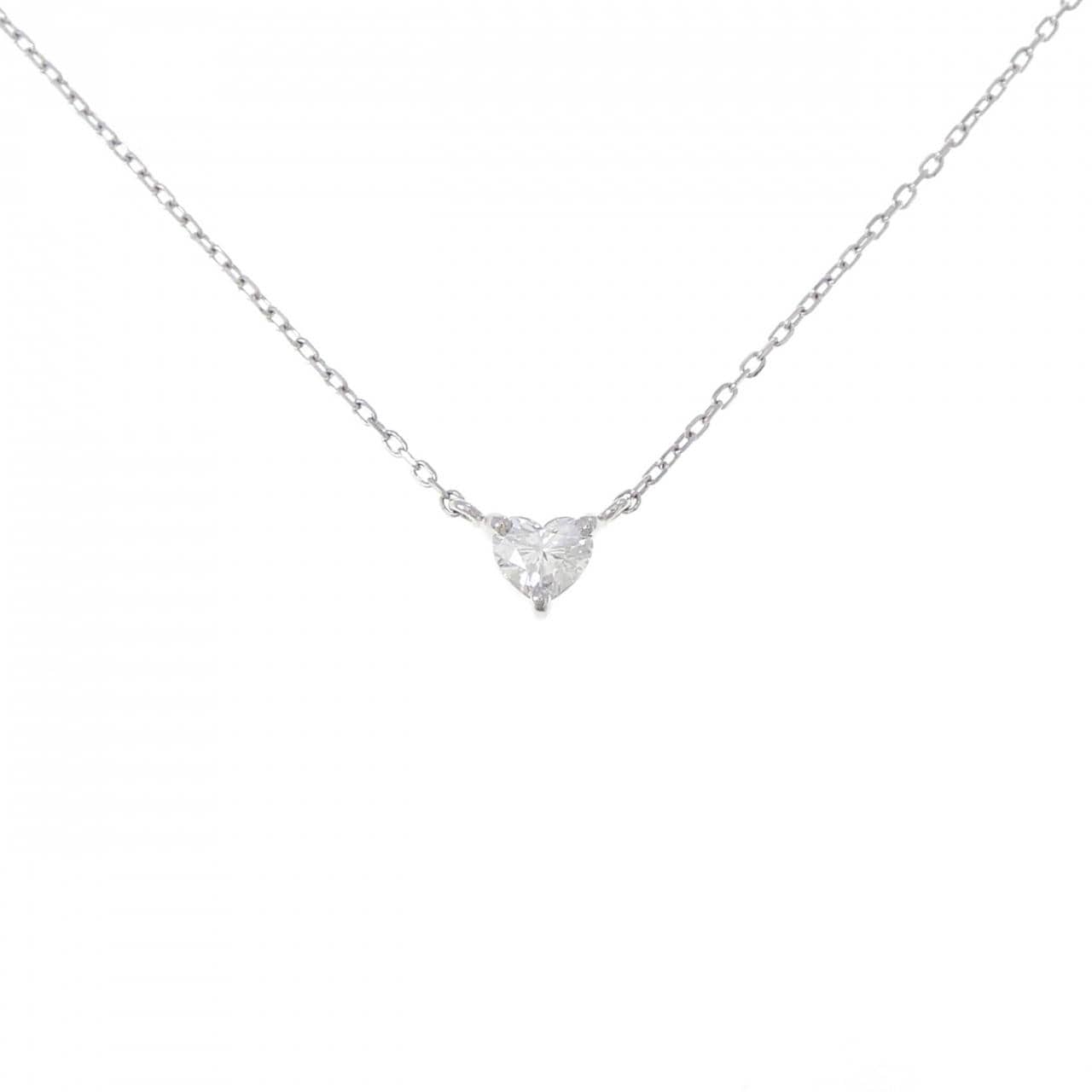 PT900/PT850 ハート ダイヤモンド ネックレス 0.15CT